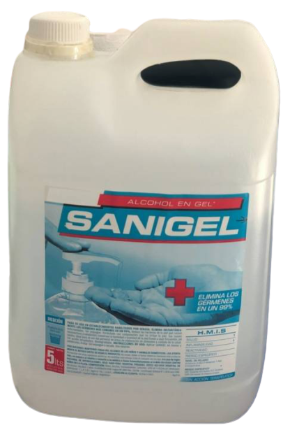 Alcohol en gel sanigel  x 5 L