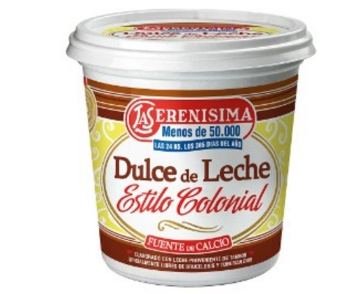 Dulce de leche La Serenisima Colonial c/Calcio 500 gr