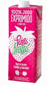 Jugos 100% Exprimido Pura Frutta Manzana Frutilla 1L