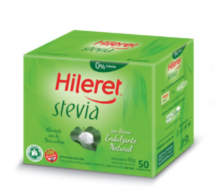 Endulzante  HILERET Stevia 100 Sob. 80 grs