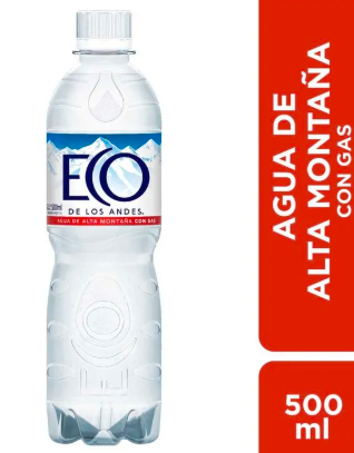 Agua Eco de los Andes c/Gas x500ml
