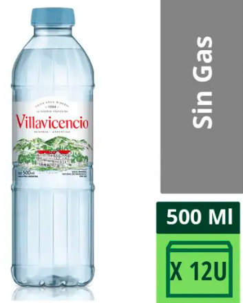 Agua Villavicencio s/Gas x500ml
