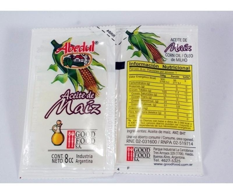 Aceite de Maíz Abedul blister 10cc. Caja x 108u.