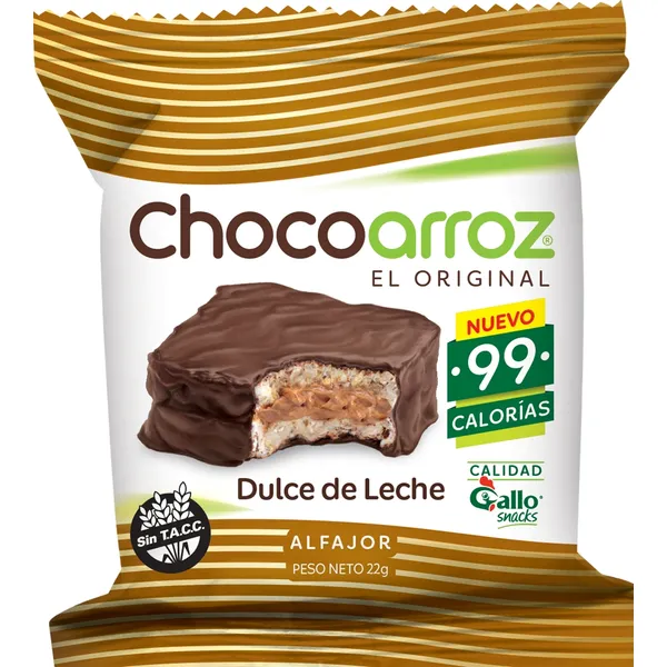 Alfajor Chocoarroz Dulce de Leche x28grs