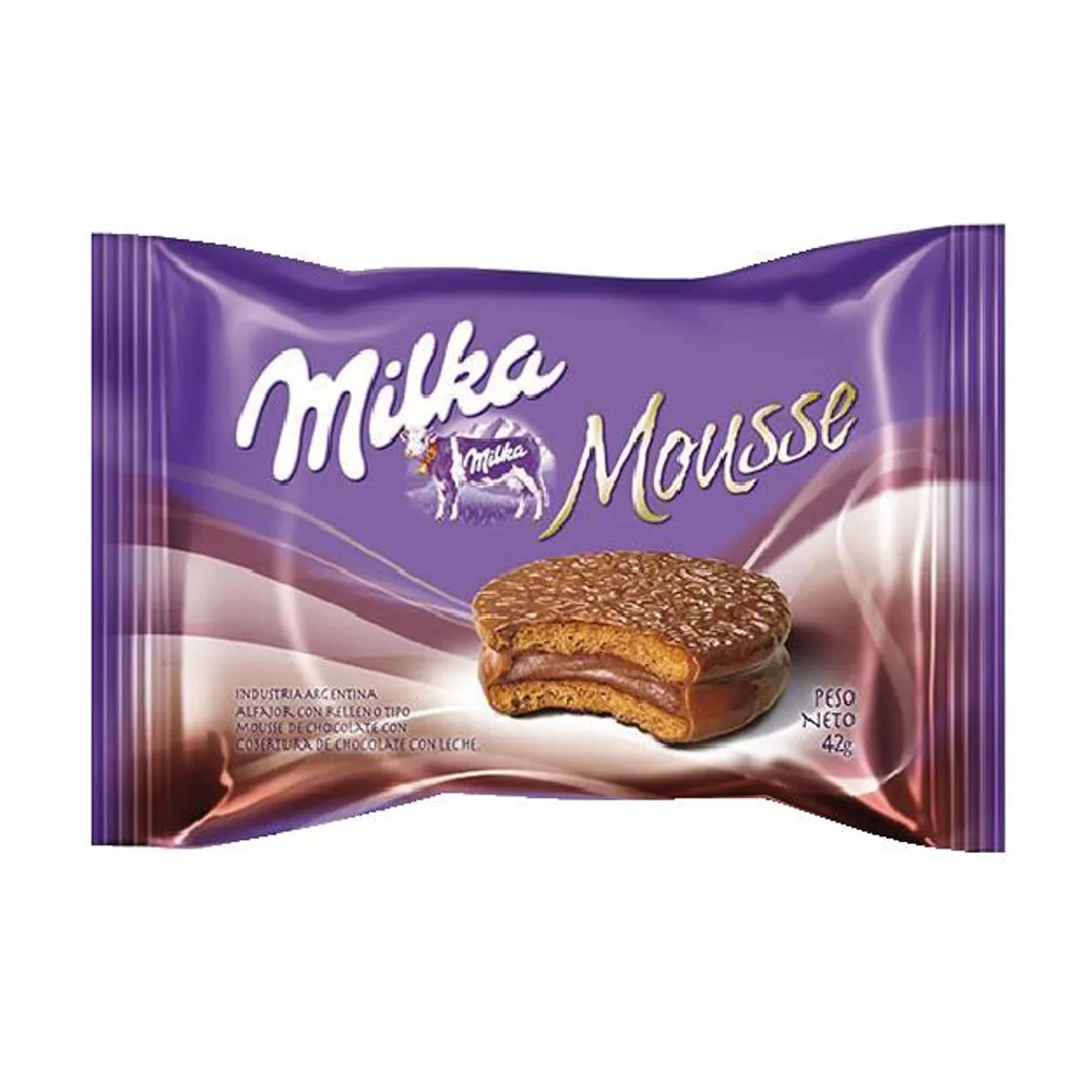 Alfajor Milka Mousse Negro Simple x42grs