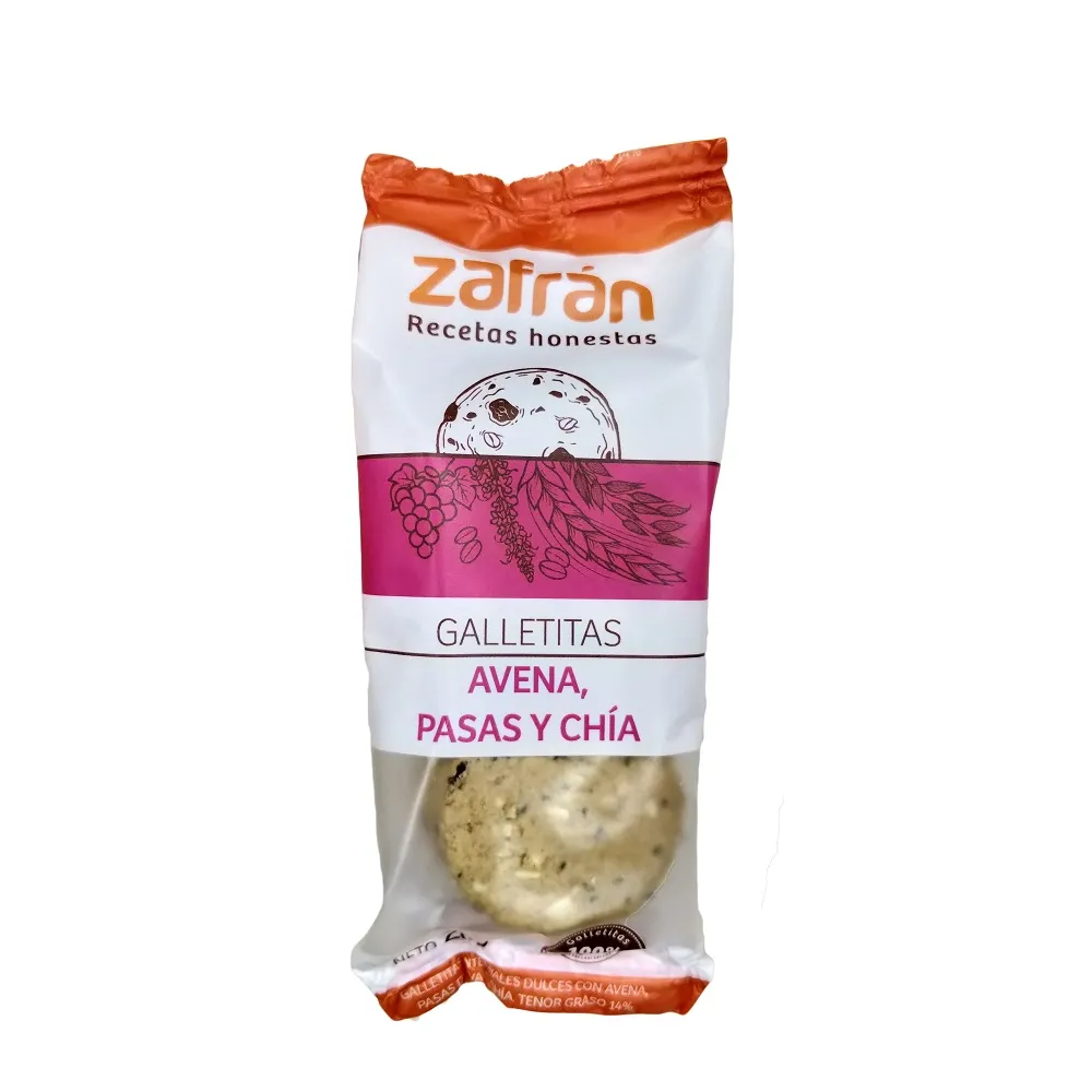 Galletitas Zafran Avena, Pasas y Chia x28grs