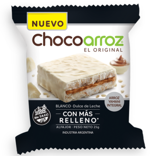 Alfajor Chocoarroz Dulce de Leche Blanco x28grs