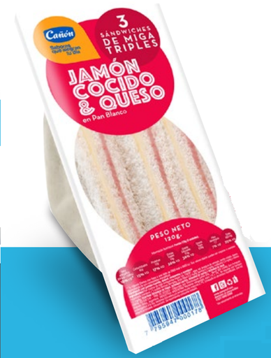 [2001110] Triples Jamon Cocido y Queso blanco