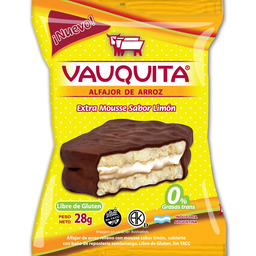 Alfajor Vauquita de Arroz Extra Mousse c/Limon x28grs