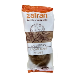 Galletitas Zafran Mani, Cacao y Cafe x28grs