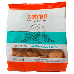 Galletitas Zafran Avena, Coco y Lino x150grs